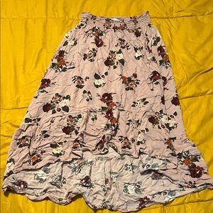 Xhilaration Floral Maxi Skirt in Pink and Green